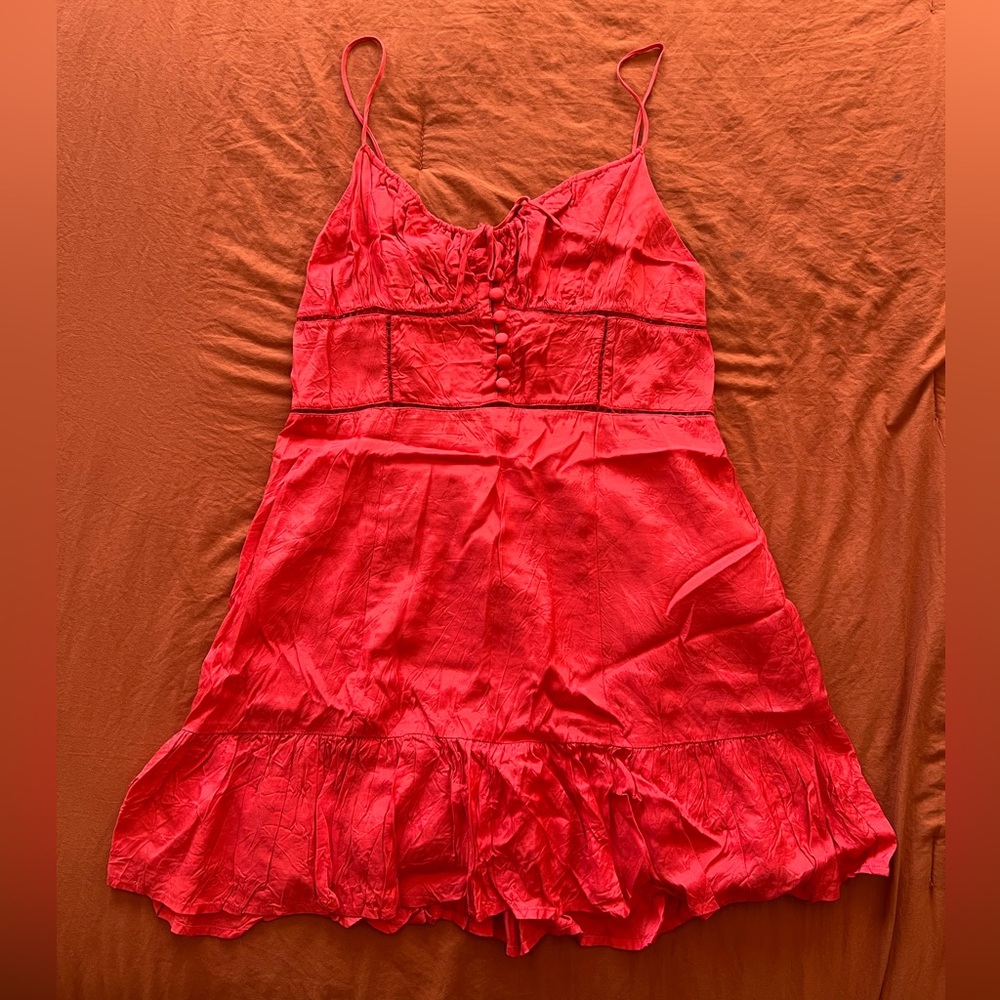 Urban Outfitters Vibrant Red Smocked Top